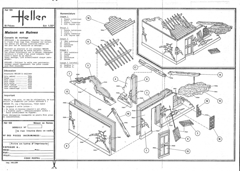 Environnement de combat Maison en ruines 1/35ème Réf 133 527763Heller133EDCMaisonenRuines002