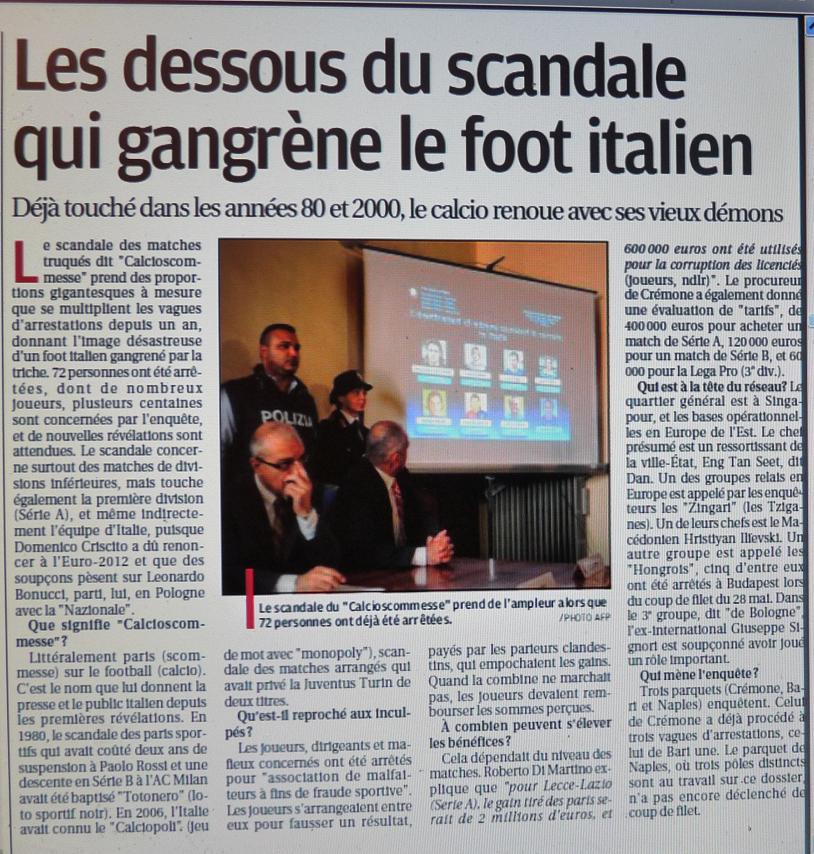 CORRUPTIONS TRUCAGES ET VIOLENCES   DANS LE FOOTBALL ET LE SPORT EN GENERAL  532696Photo010