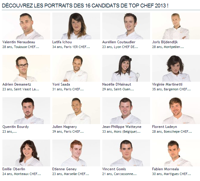 LES CANDIDATS DE TOP CHEF 2013 540063841