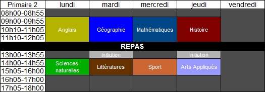 Emplois du temps 545415Primaire2