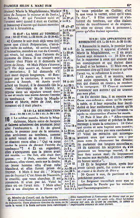 Versets douteux ou rajouter dans la bible. 572488Marc16920Crampon1960