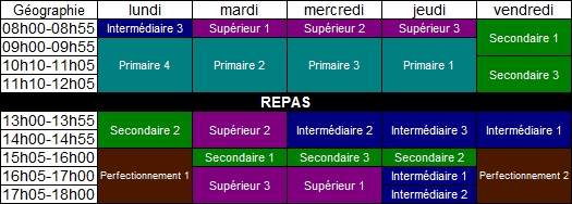 Emplois du temps 620663Gographie