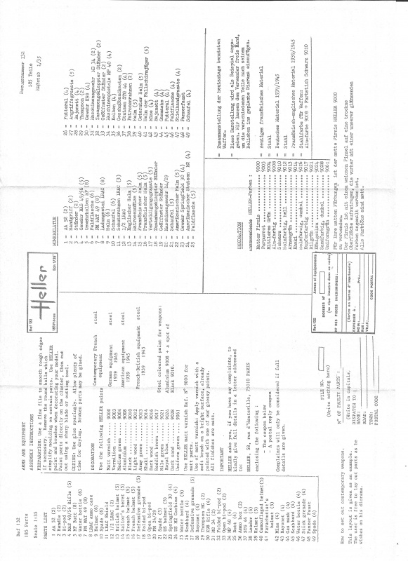 Environnement de combat Armes et équipement 1/35ème Réf 132 638993Heller132135Armesetquipements003