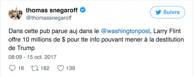 Le roi du porno Larry Flint offre 10 millions de dollars pour destituer Donald Trump 660108twe