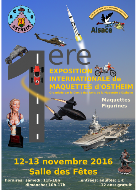 (11) - Novembre 2016 : 12 et 13 :  1° exposition internationale de maquettes et figurines à OSTHEIM 68150. 665466afficheexpoCAMO2016A4