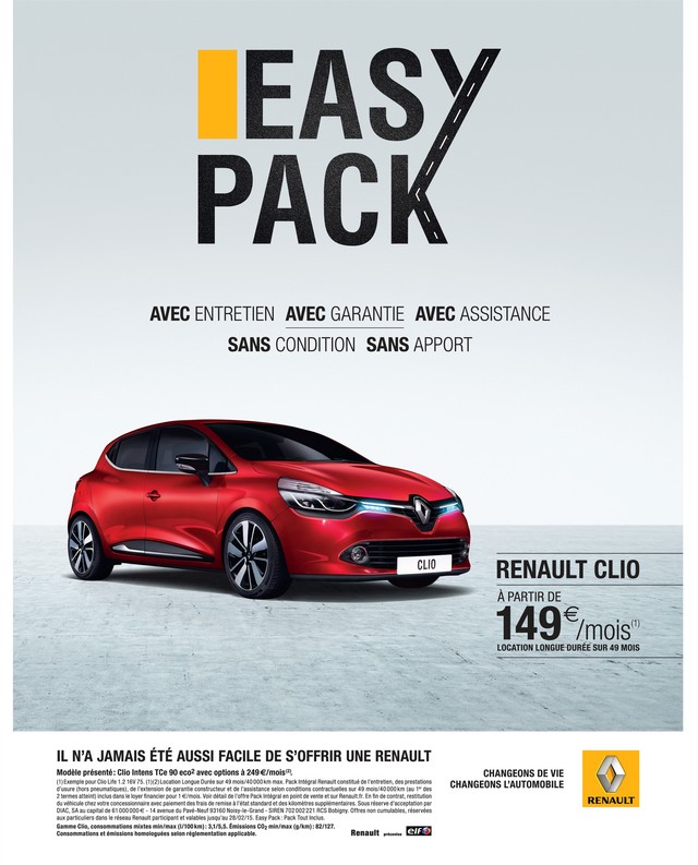 Renault lance Easy Pack, une nouvelle offre de location packagée, sans apport et sans reprise 6778616451816