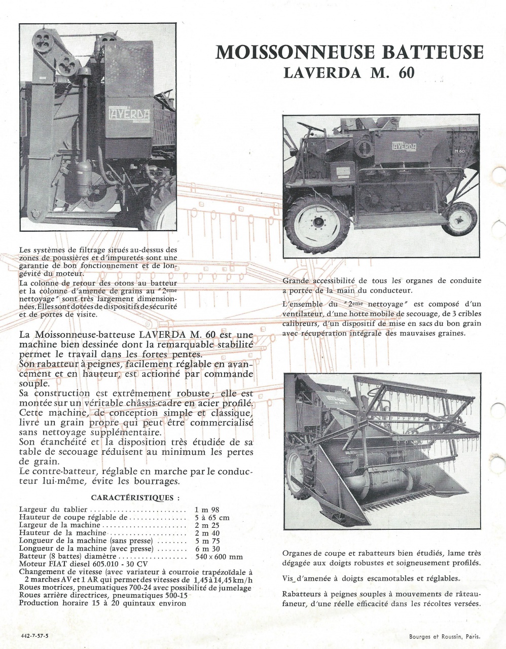 LAVERDA Moissonneuse Batteuse  689340LAVERDAM60002