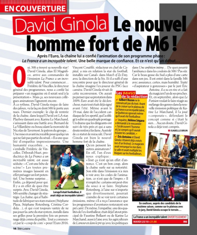 La France a un incroyable talent - Presse 2016 713245teleloisirs1davidginola