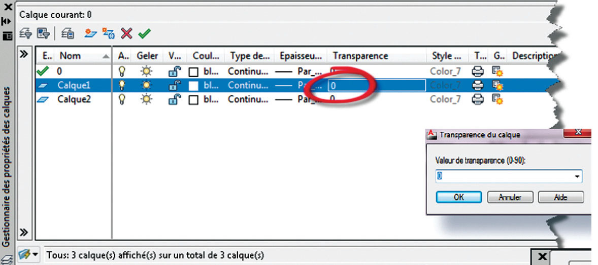 Astuce AutoCad 03 Gérer la transparence des objets A partir de la version 2011 7309319201