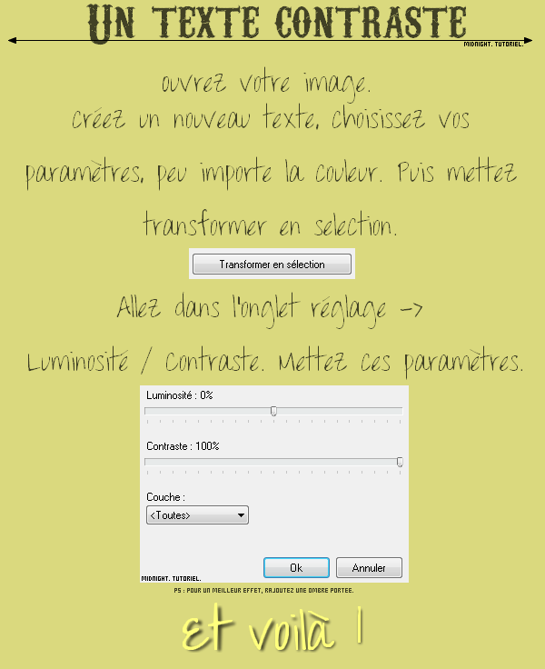 Différents effets de textes. 74714433Untextecontrast