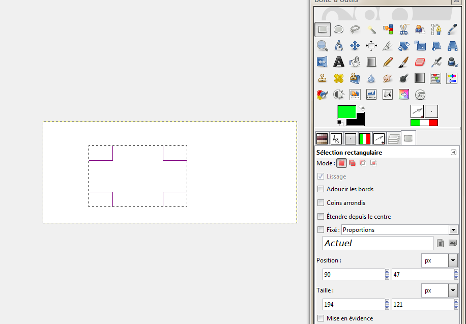 GIMP- faire une jolie bannière pour débutants 771546selectionrectangle