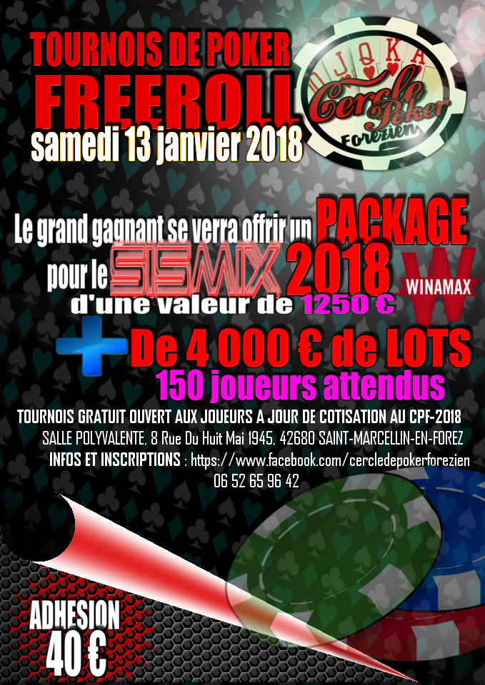 TOURNOIS du Cercle de Poker Forézien 13.01.2018 794511AfficheCPF3