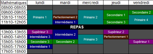 Emplois du temps 813772Mathmatiques