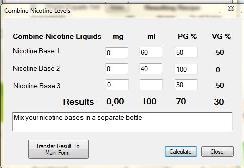 Calculs][bases] 50PG/50VG -> 70PG/30VG