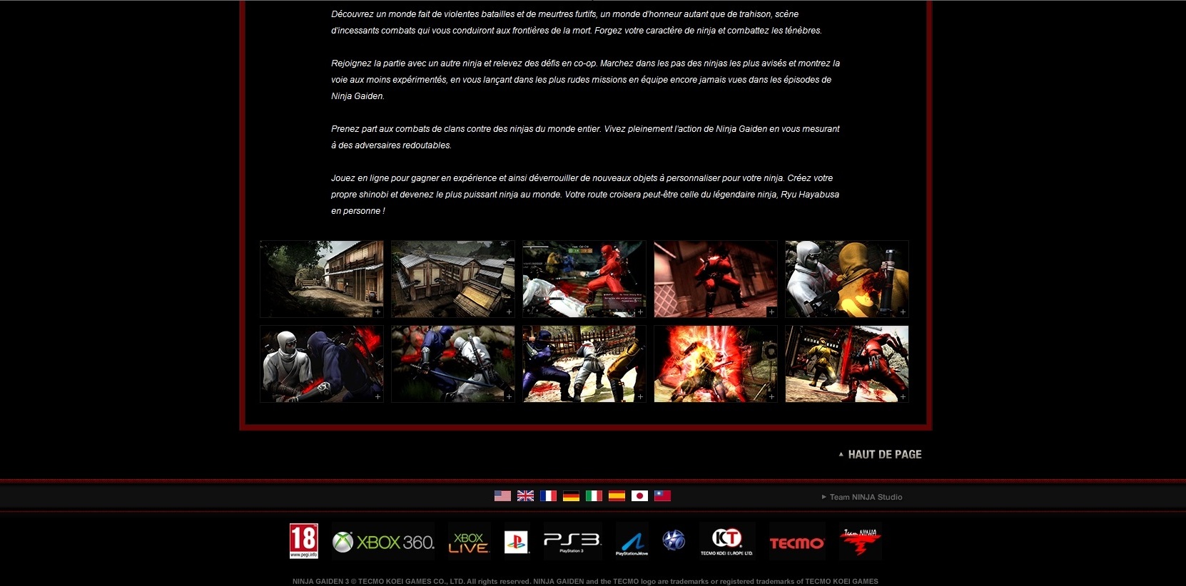 Le site officiel de la Team Ninja et le site officiel de Ninja Gaiden 3 839358contrestnbreuses2