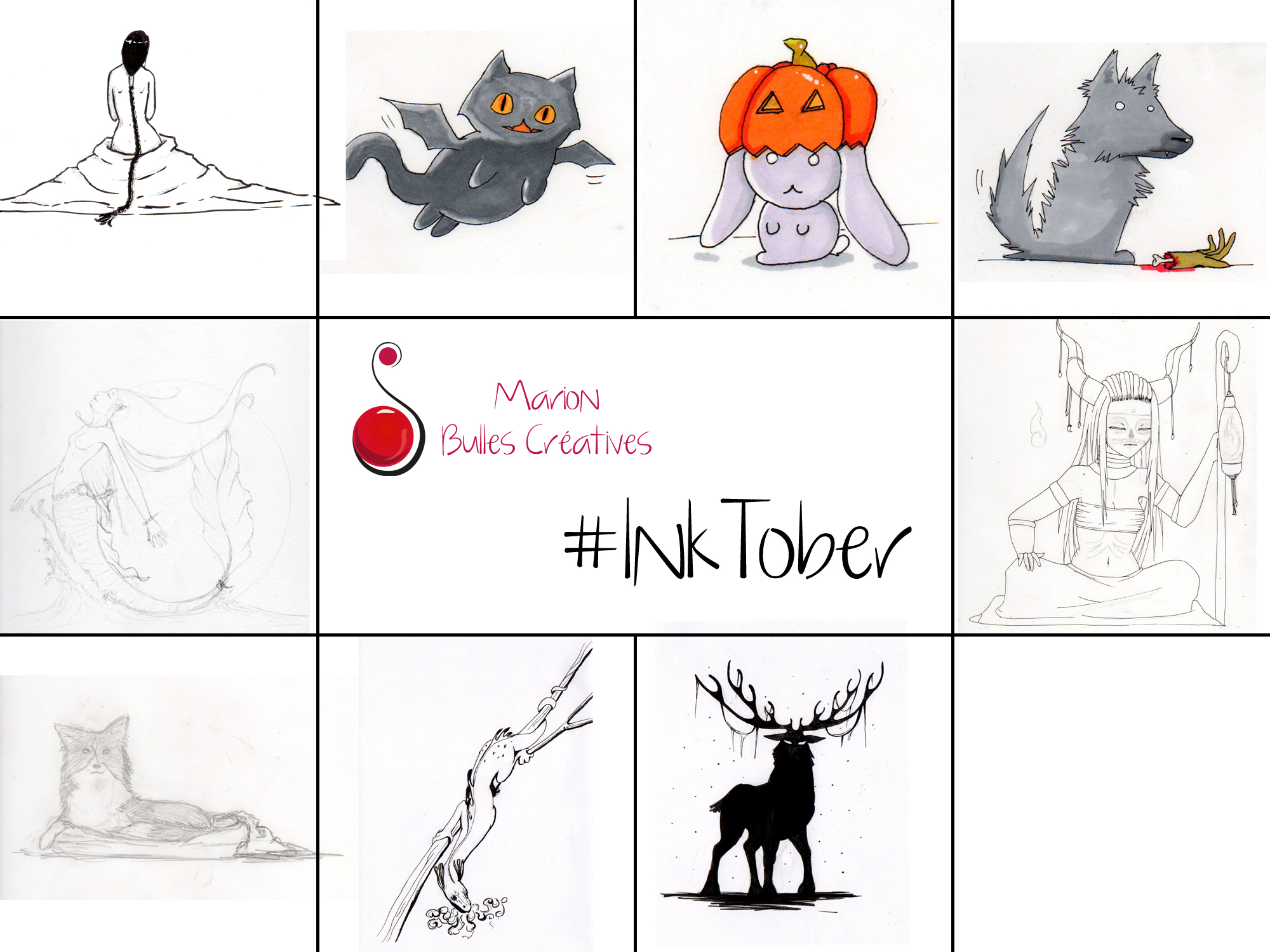 Mission #9 InkTober, 31 jours, 31 dessins 859066mosaique02