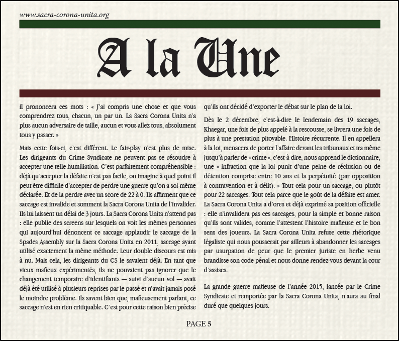  Il Corriere N°5 du 13 décembre 2015	 902517corrierefinedit16