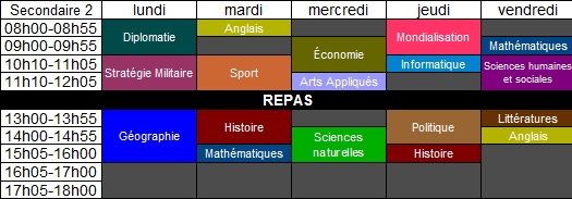 Emplois du temps 905743Secondaire2