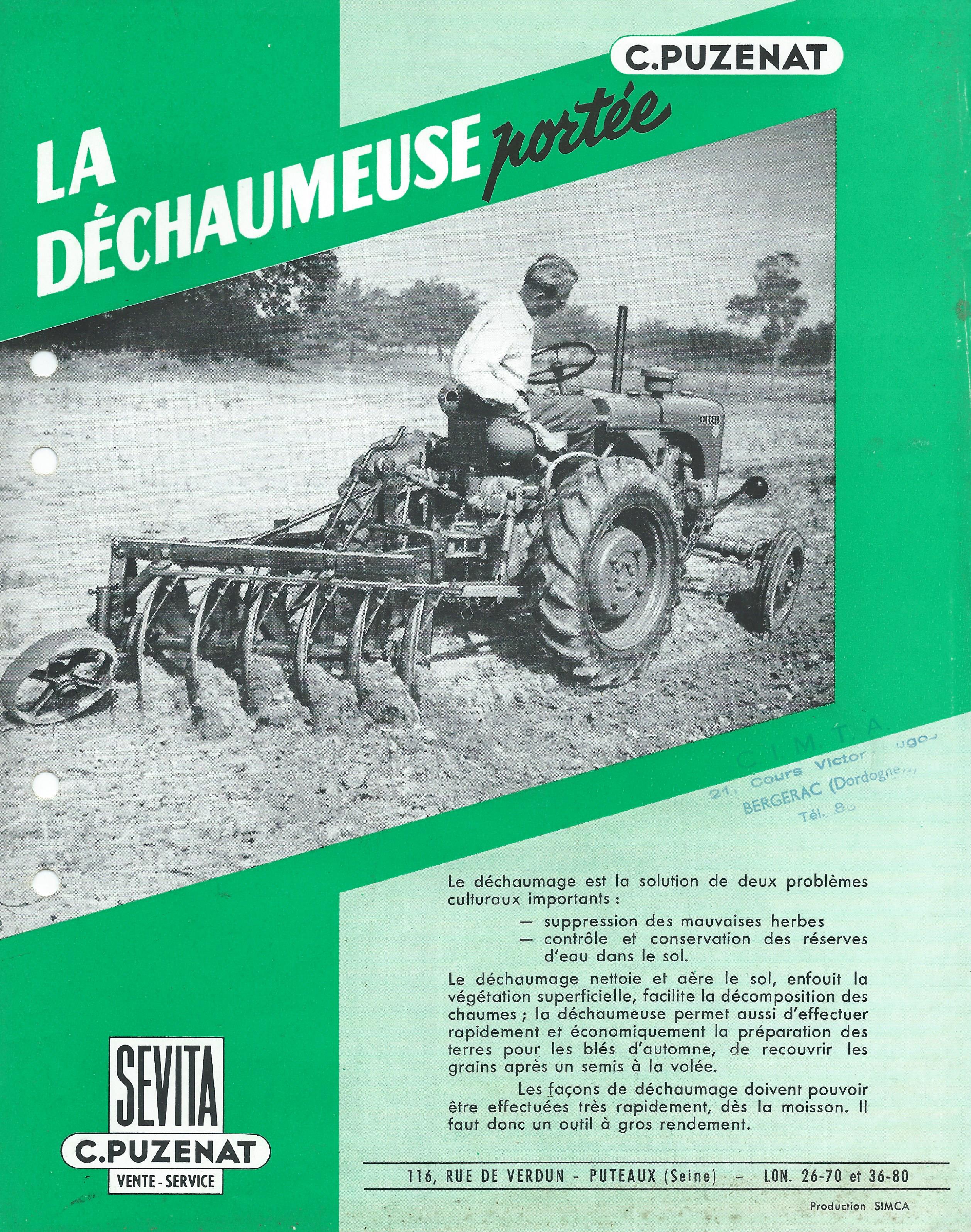 PUZENAT...le MATERIEL AGRICOLE 923544SEVITAdechaumeuse001