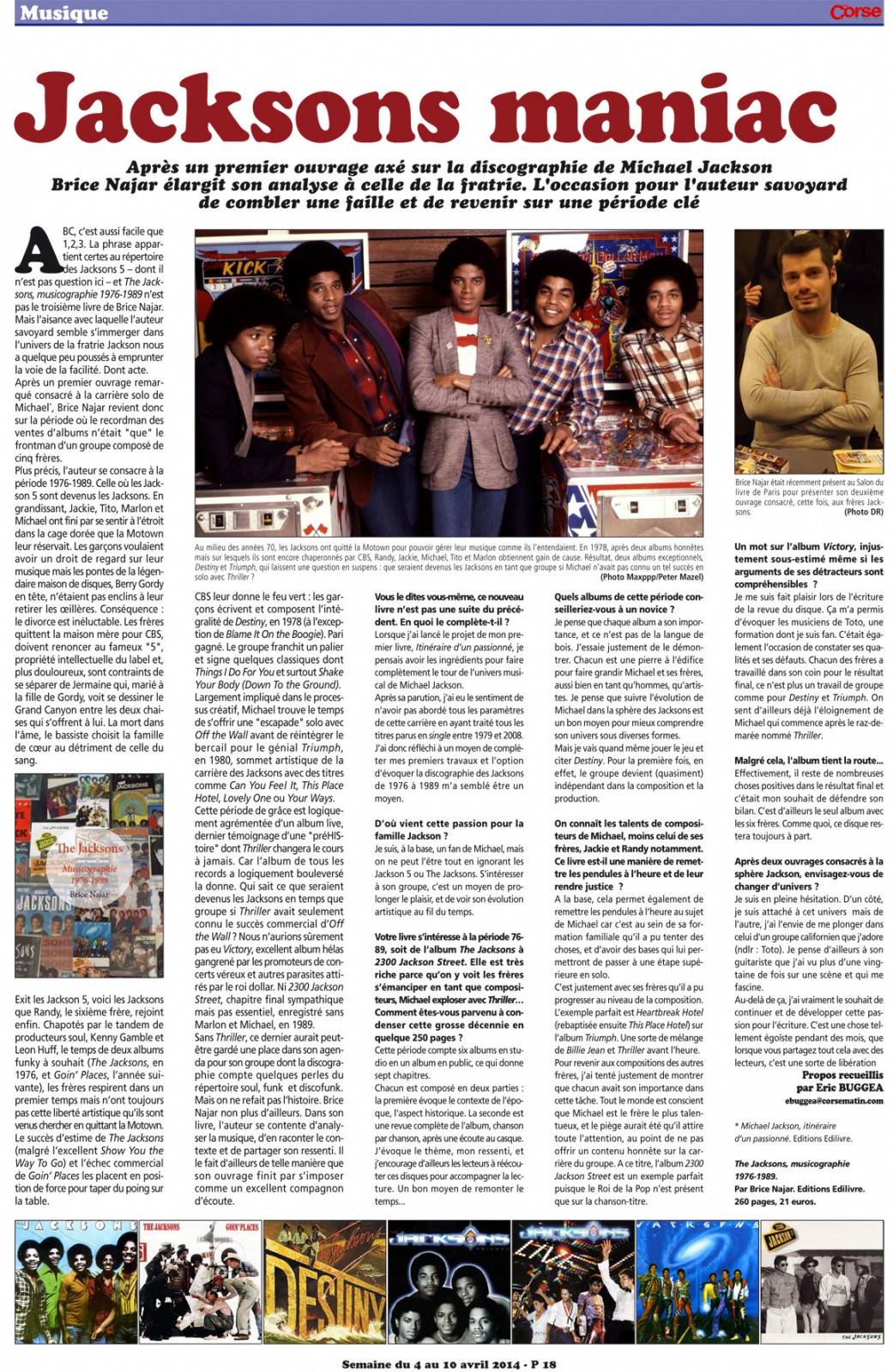 [Livre] " The Jacksons : Musicographie 1976-1989" 956098LaCorseVotreHebdo4avril20141