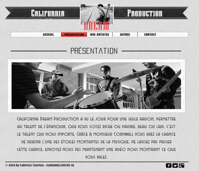 California Dream Production (Label Discographique) 967356PRSENTATION