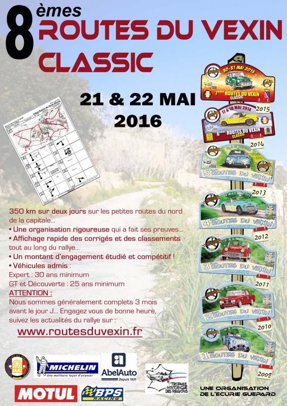 [60] 21-22/05/2016 8èmes ROUTES du VEXIN CLASSIC  997712RDV16affiche