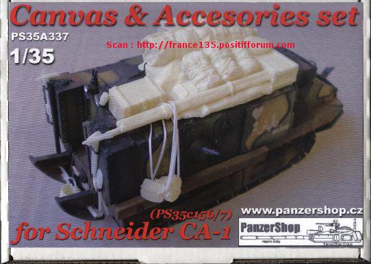 Impédimentas pour Schneider CA-1. Panzershop, ref PS35A337. 1/35. Résine. 137456SchneiderAccessoiresPanzershopRefPS35A33713501