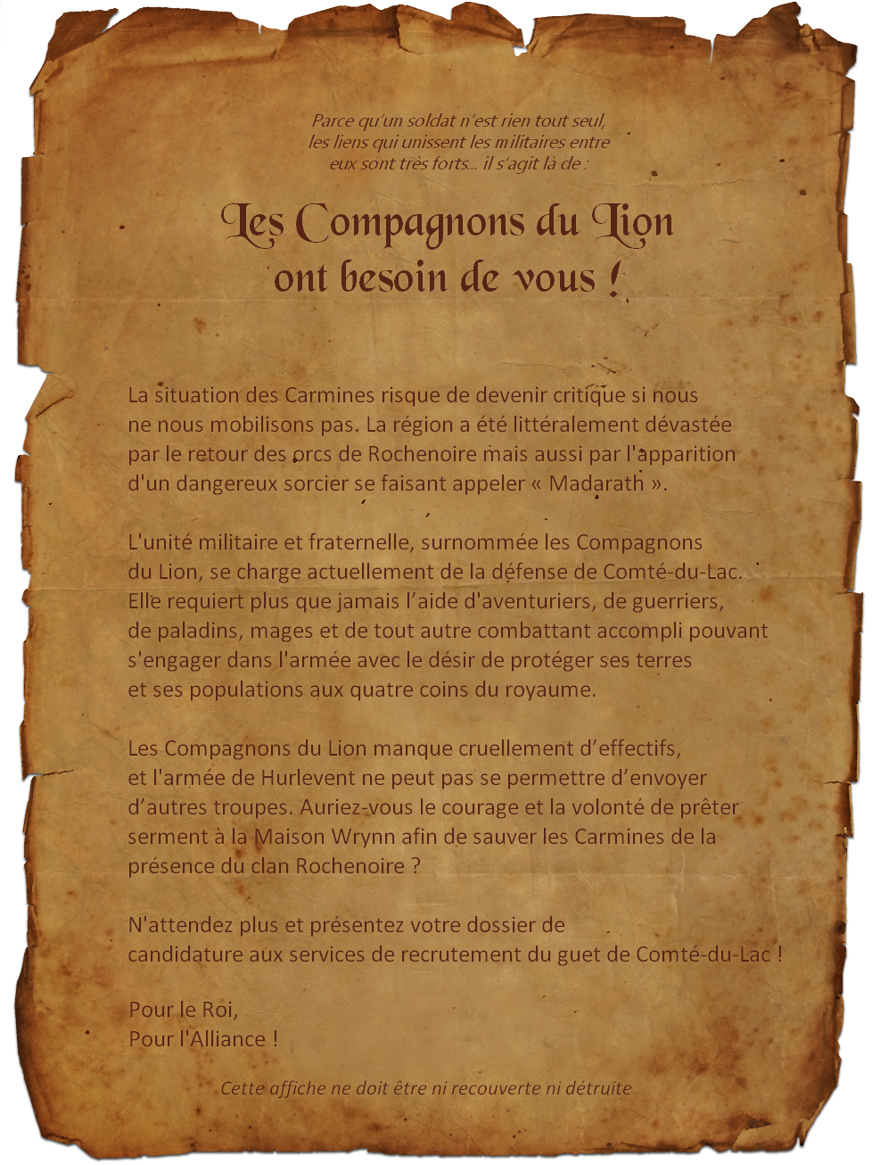 Affiche de recrutement – Les Compagnons du Lion recrutent ! 181379tractcompagnonsdulion