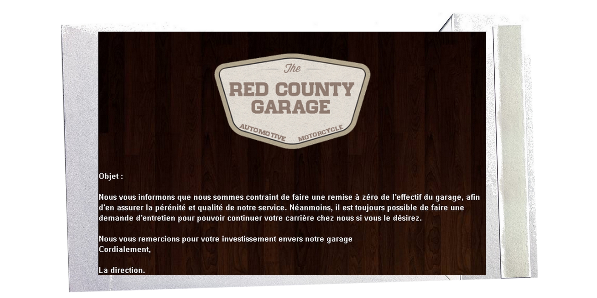 ⚒ Red County Garage ⚒ 325719lettretest