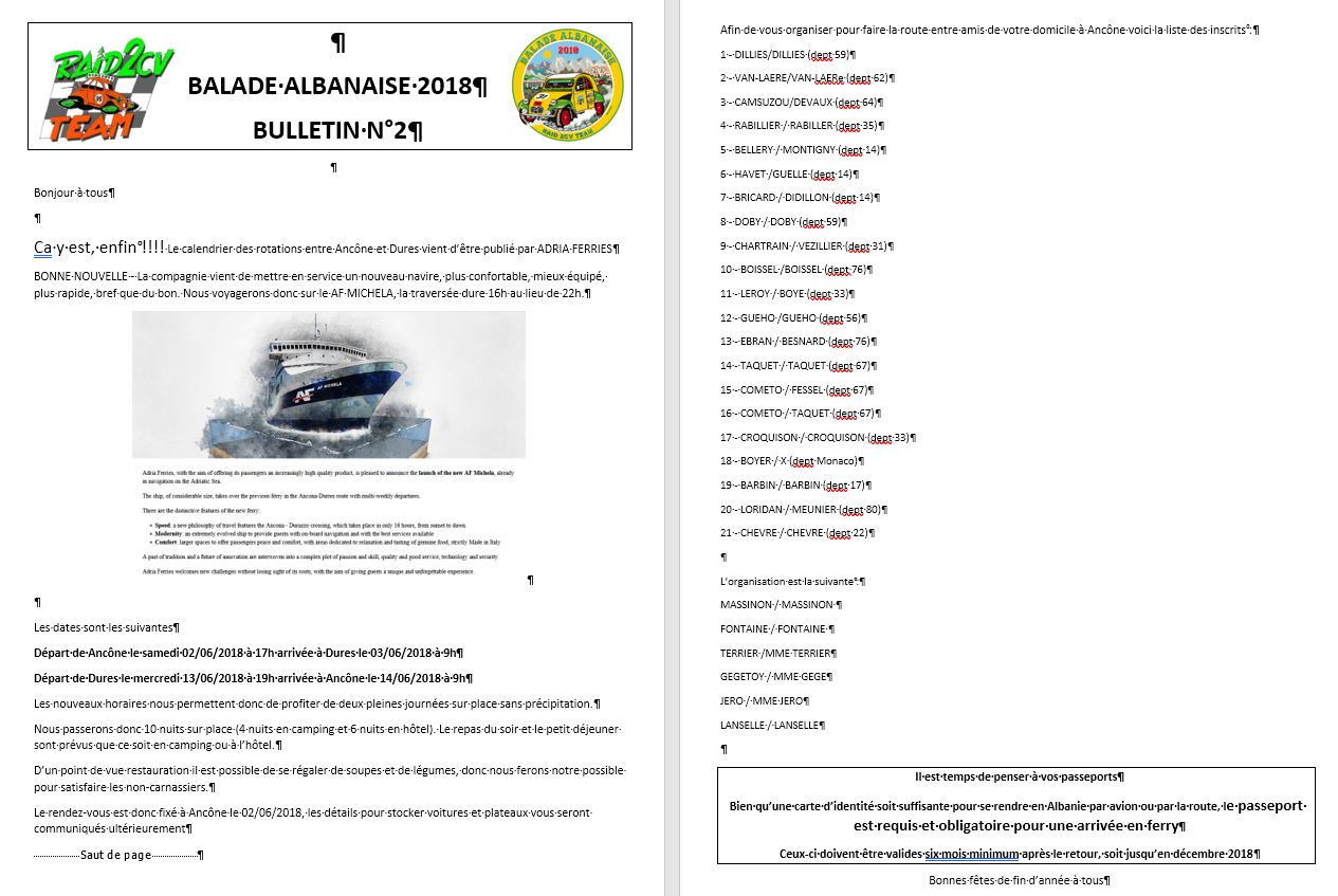 Balade Albanaise 2/6 au 14/6/2018  - Raid 2CV Team - Page 3 359006baladealbanaisebulletininfonumro2