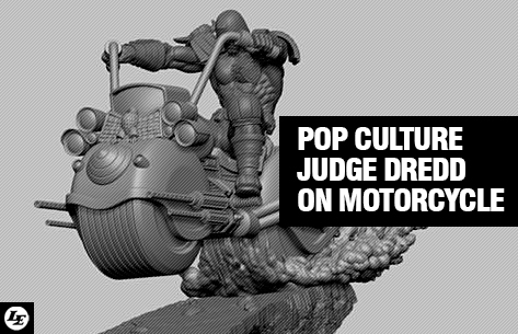 [Pop Culture Shock] Judge Dredd On Motorcycle statue - 1/4 Diorama 372677dredd