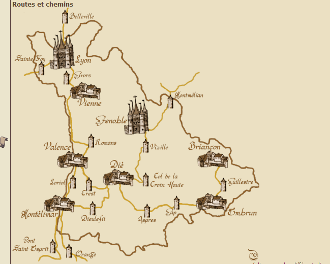 carte des routes et chemins du LD 425891cartedesroutes