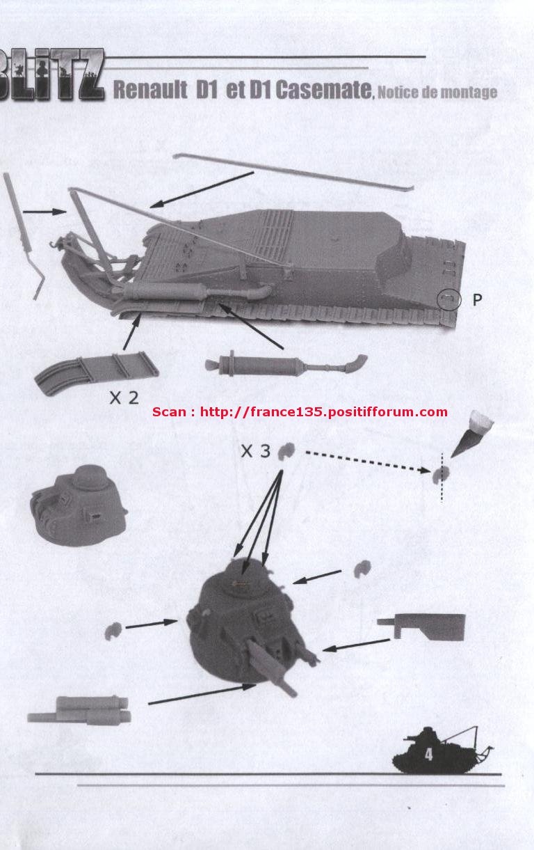 Char D1 et D1 casemate. BLITZ, 1/35, refs 35 FS 1013 et 35 FS 1014. Résine. 441696D115