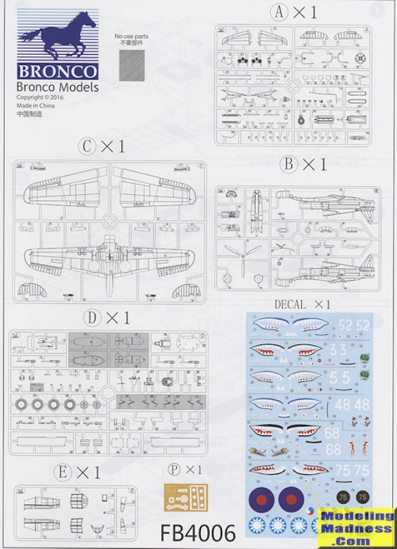 [Bronco] Curtiss P-40C - Hawk 81-A2 "Flying Tigers" (Réf. FB4006) 458358P40CHawk81A2BroncoFB4006004