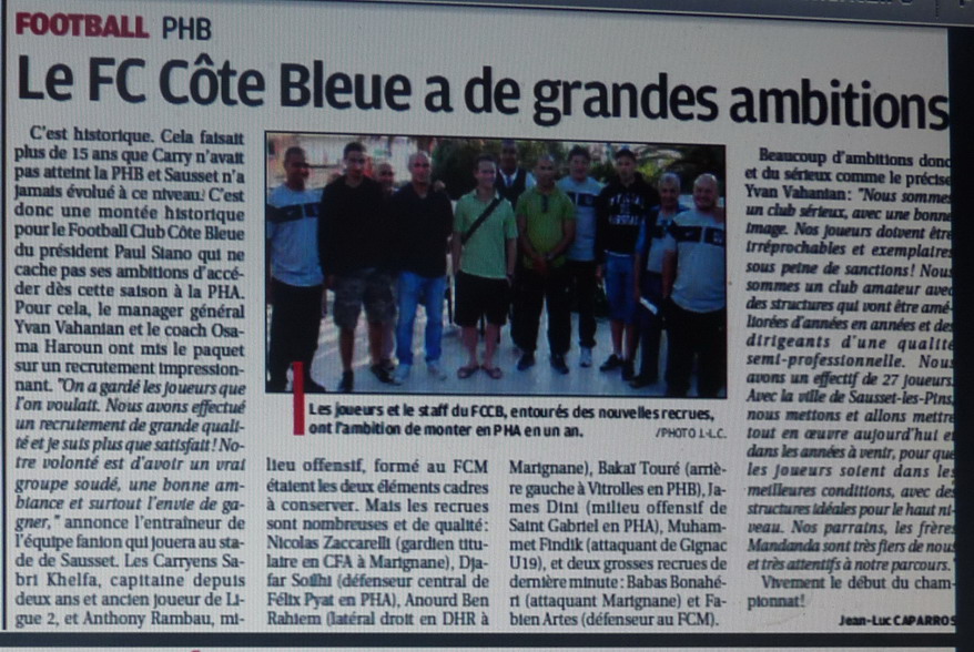 FC COTE BLEUE .. CARRY LE ROUET SAUSSET LES PINS / DHR  501027CopiedeP1200965