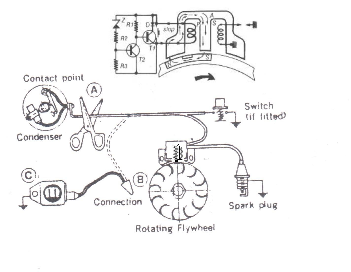 Magneto K2F 514800branchementmoduleallumage