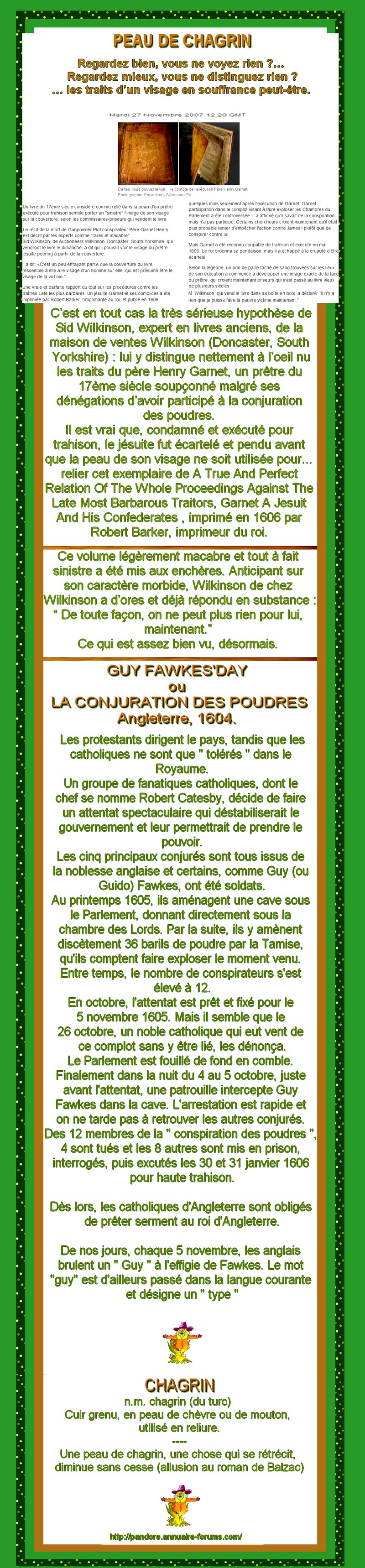 ANGLETERRE - GUY FAWKES'DAY - CONJURATION DES POUDRES - PEAU DE CHAGRIN 53020801