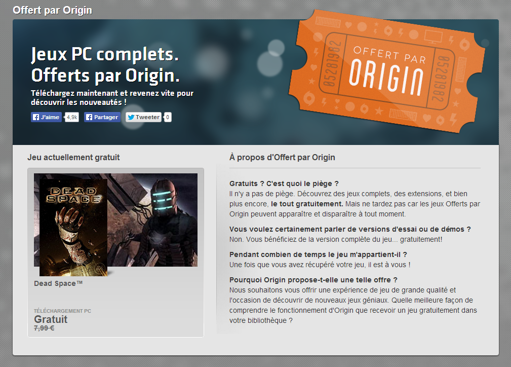 Dead Space Free sur Origin ( Expiré ) 532034origine