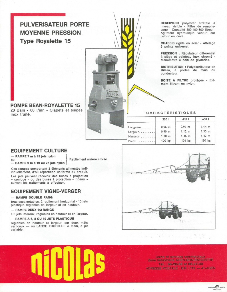 NICOLAS pulvérisateurs 541798NICOLASPULVERISATEURS2004