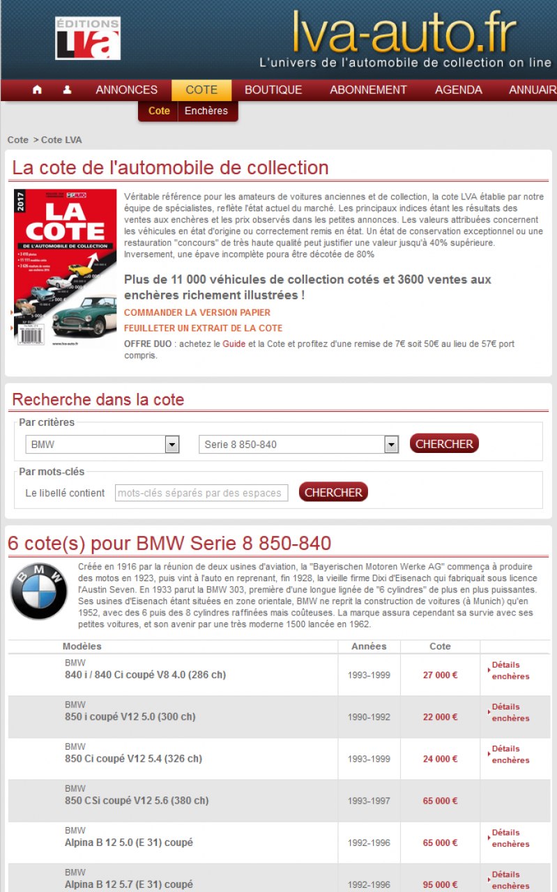 BMW E31 "cote" bon  à savoir  5441592017033122h5858