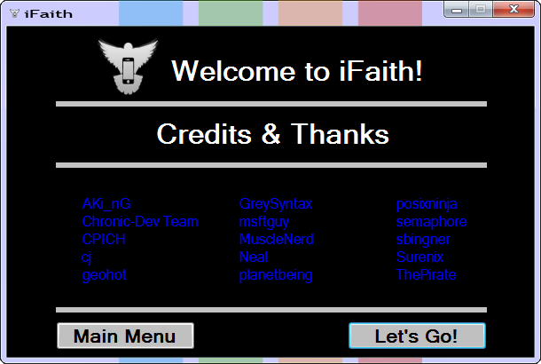 iFaith 1.0 Apps 661312ifaithcreditsthanks