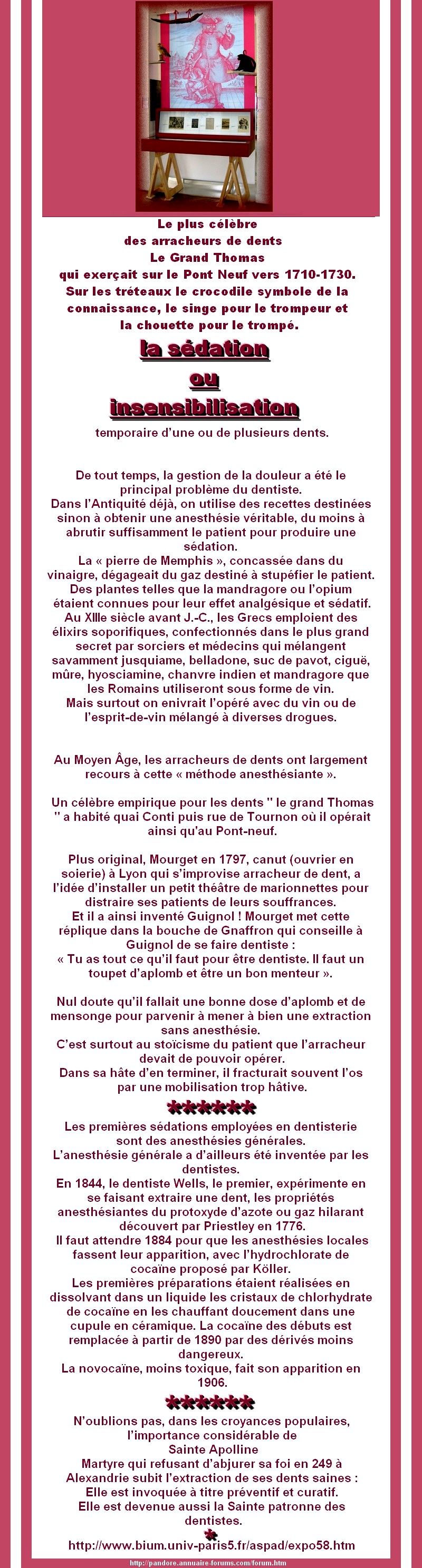 LA SEDATION OU ANESTHESIE AU MOYEN AGE - L'ANESTHESIE GENERALE A ETE INVENTEE PAR LES DENTISTES 66999501