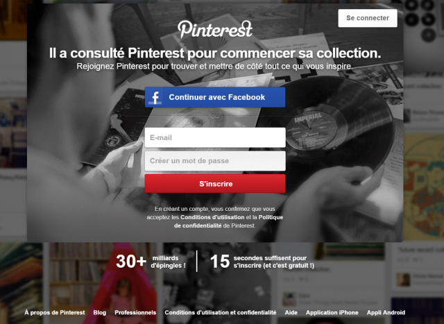 [Fiche] Guide pratique d'utilisation de Pinterest 73270401pageacceuilinscription