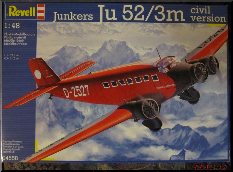 [Concours Liners] Junkers Ju-52/3m - Flughafen Innsbruck, Österreich - Revell 1/48ème - Montage terminé en page 7 !!! 764899Boite