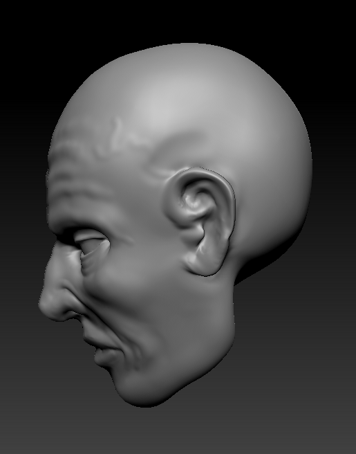 3D avec Zbrush visage humain 801238visageprofil