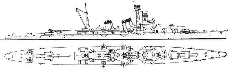 JAPON CROISEURS LOURDS CLASSE AOBA 822554Kinugasa1943jpg