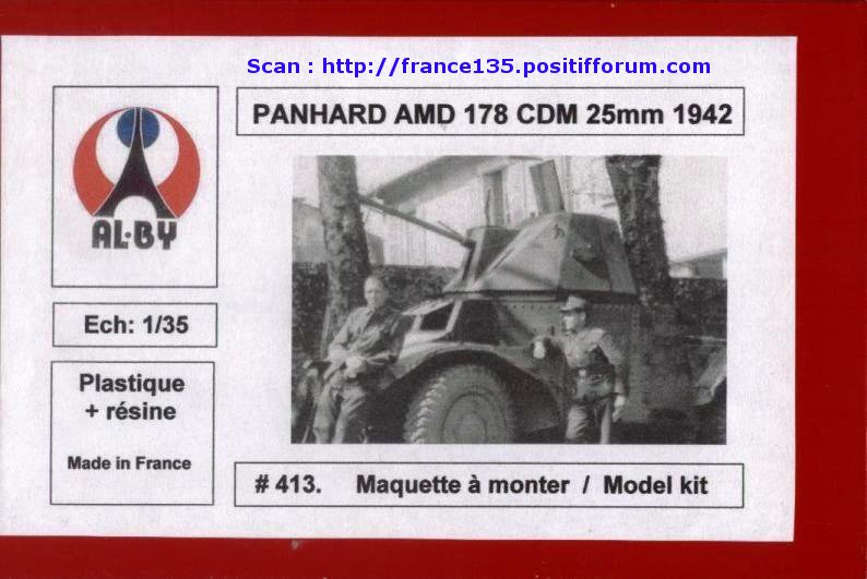 AMD 178 Panhard Tourelle CDM 25 mm. ALBY, 1/35, ref 413. Résine et plastique injecté. 824188AMDPanhard178TourelleCDM25mmALBYRef41313501