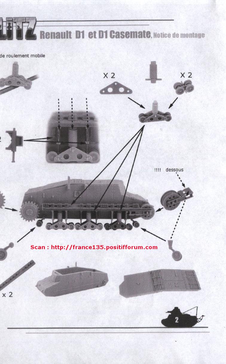 Char D1 et D1 casemate. BLITZ, 1/35, refs 35 FS 1013 et 35 FS 1014. Résine. 970435D113