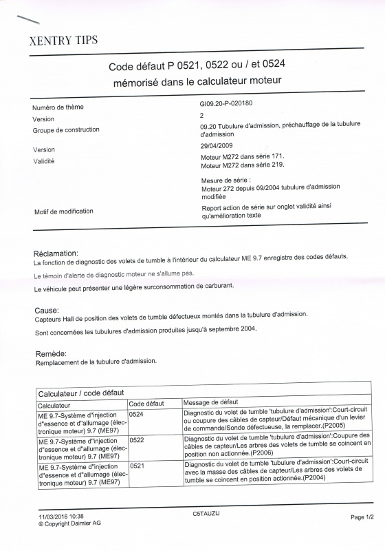 DÉFAUT MOTEUR P2004  991429codeODBSLK350