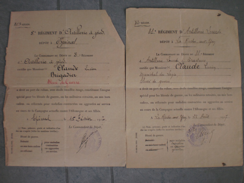 Lot livret militaire artillerie + diplômes médailles + papiers 1ère guerre (NOUVELLE BAISSE DU PRIX) -ESC 2  997337P8012416